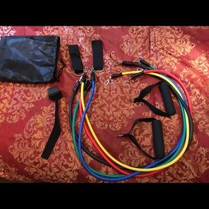 🔥NEW 11pc RESISTANCE BAND HOME FIT KIT SET RUBBER